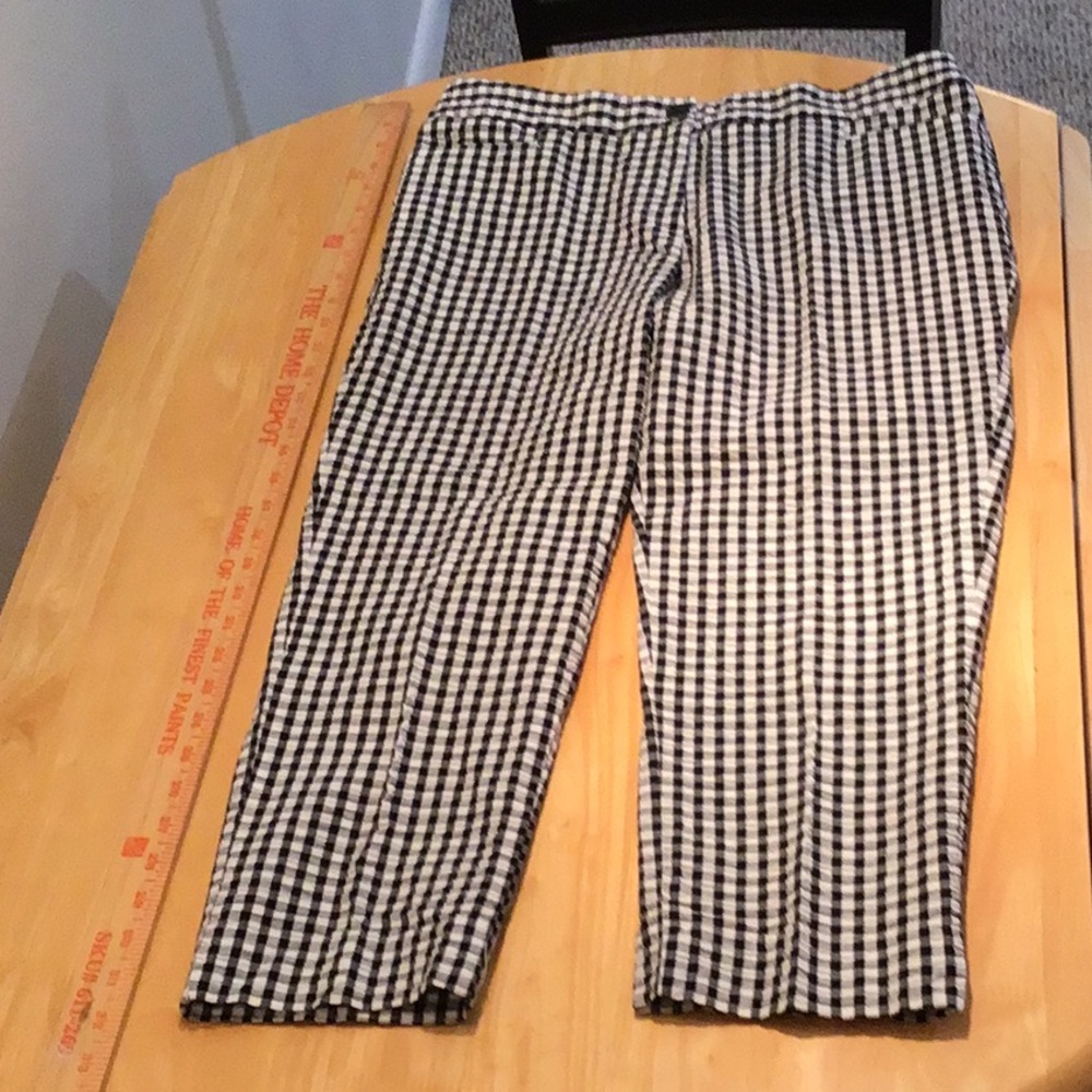 Talbots black and white check pants NWOT--10P